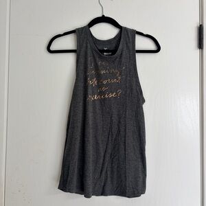 Old Navy Charcoal Muscle Tee with Metallic Text